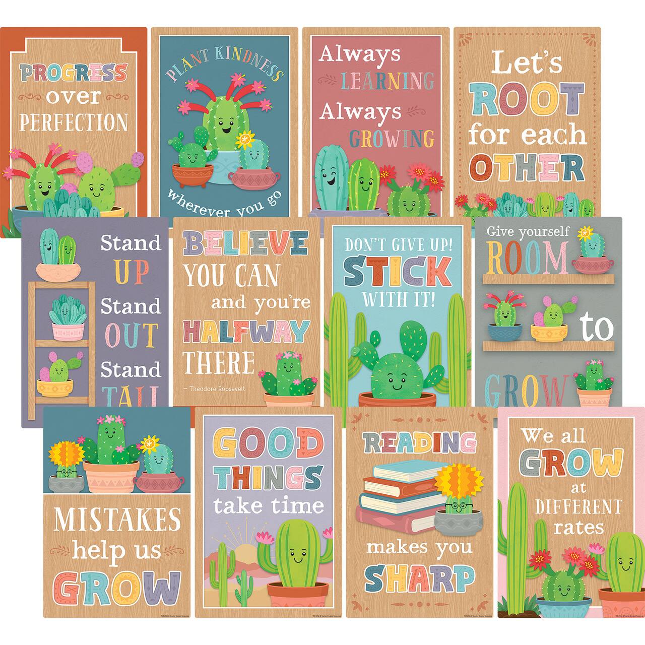 Teacher Created Resources® Happy Cactus Crew Small Positive Saying Posters Set
